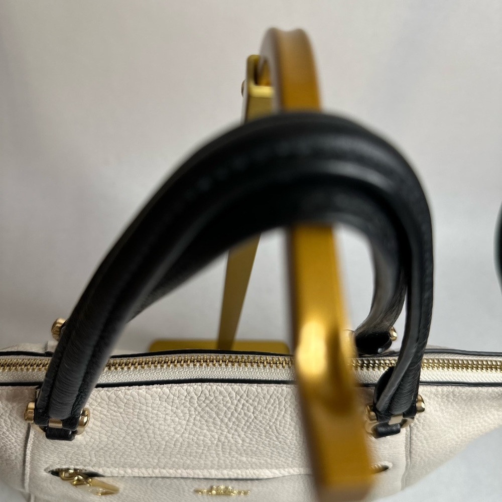 Coach Prairie Satchel Chalk Pebbled Leather Handbag - Picture 6 of 14